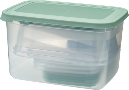 Set 13 caserole Excellent Houseware, polipropilena, 27x20x16, transparent/verde [4]