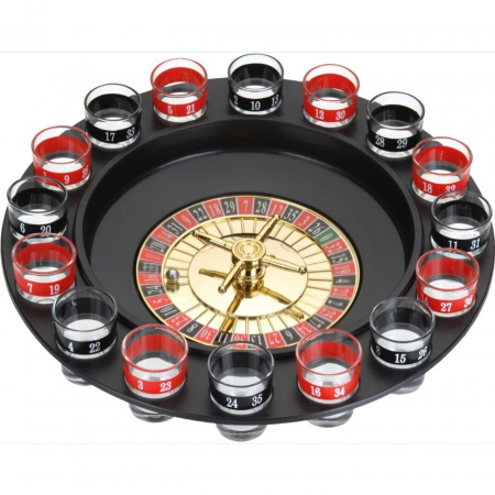 Pahare - Set 16 pahare shot Excellent Houseware, sticla/polipropilena, 30 cm, negru/rosu
