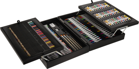 Seturi desen - Set 174 piese pictura si desen Excellent Houseware, 44x31x10 cm, negru