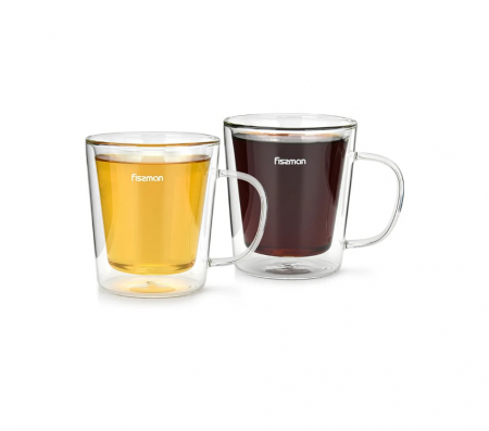 Set 2 cani Fissman-Borgia, sticla borosilicata, 12.5x8x10 cm, 320 ml, transparent [1]