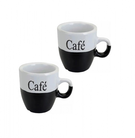 Cani - Set 2 cani Koopman, cermanica, 7x7.5 cm, 150 ml, negru