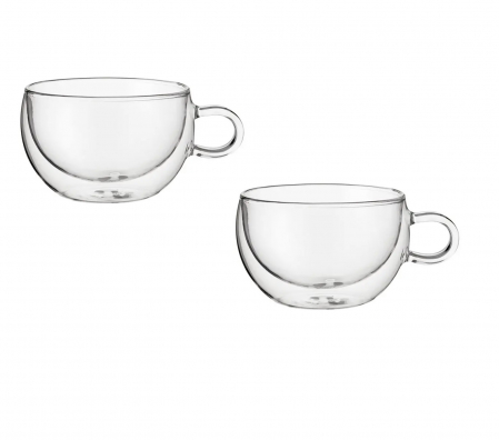 Cesti - Set 2 cesti latte Judge, sticla borosilicata, 10.5x6.5 cm, 325 ml, transparent