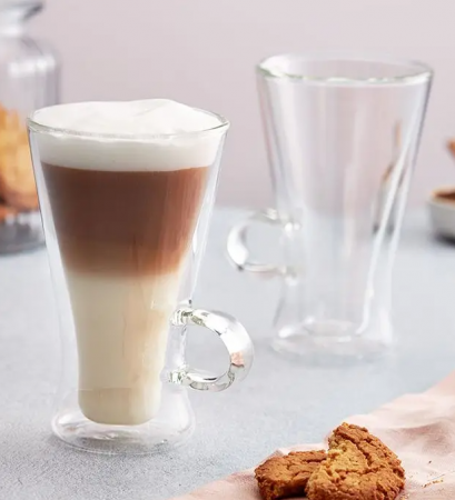 Set 2 cesti latte macchiato Judge, sticla borosilicata, 11x13.5 cm, 320 ml, transparent [3]