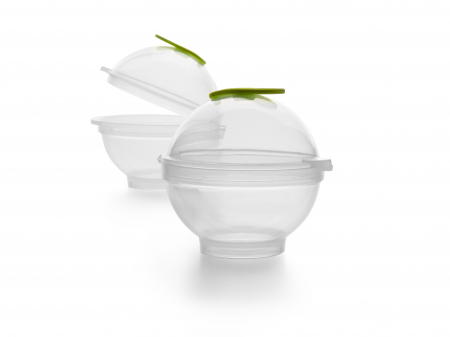 Accesorii Bauturi - Set 2 forme gheata sfera Ibili-Barware, plastic/silicon, 7x11 cm, transparent