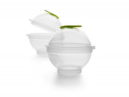 Set 2 forme gheata sfera Ibili, silicon/plastic, 7x11 cm, transparent/verde [1]