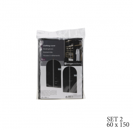 Set of 2 Excellent Houseware clothes protectors, polyester, 60x150 cm, black [1]