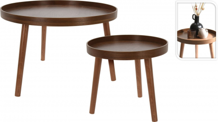 Set of 2 Home&amp;Styling Collection tables, MDF, 60x40 cm, 38x34 cm, brown [1]