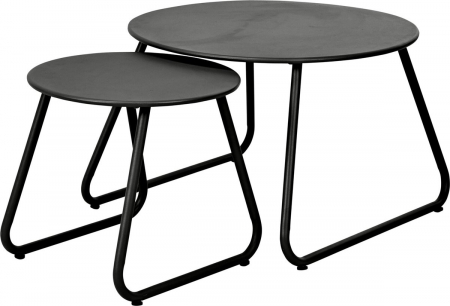 Set of 2 Koopman tables, metal, 40x38 cm, 60x42 cm, black [1]