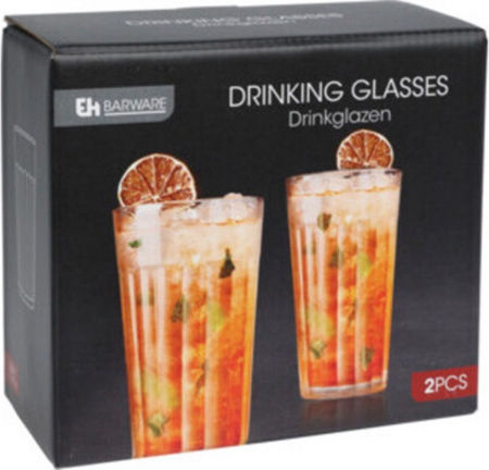 Set 2 pahare Excellent Houseware, sticla, 7x13 cm, 350 ml, transparent [1]