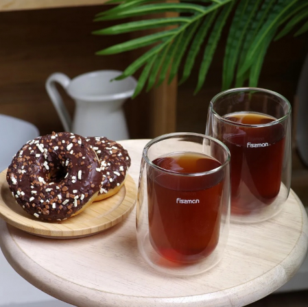 Set 2 pahare Fissman-Bonbon, sticla borosilicata, 8x11 cm, 350 ml, transparent [2]