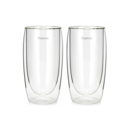 Set 2 pahare Fissman-Frappe, sticla borosilicata, 7.5x15 cm, 350 ml, transparent [0]