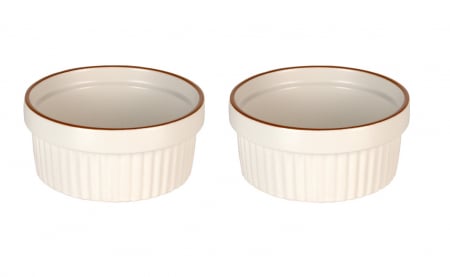 Ustensile cofetarie si patiserie - Set 2 ramekini Excellent Houseware, ceramica, 11x4.8 cm, alb