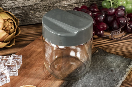 Set 2 recipiente depozitare alimente Excellent Houseware, sticla/plastic, 425 ml, transparent [5]