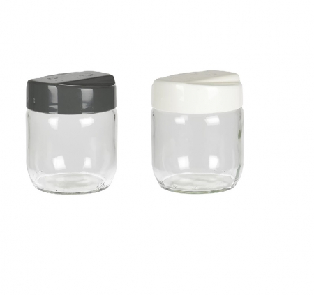 Set 2 recipiente depozitare alimente Excellent Houseware, sticla/plastic, 425 ml, transparent [9]