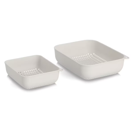 Strainer - Set 2 strecuratori Zeller, plastic, 24x19x7 cm, crem