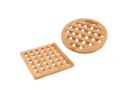 Suporturi oale - Set 2 suporturi pentru oala Excellent Houseware, bambus, 20x0.8 cm, maro