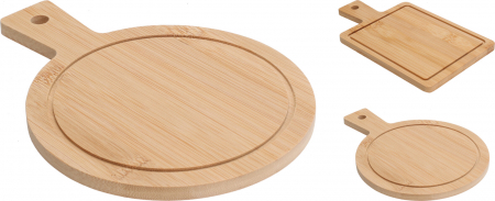 Set of 2 mini choppers with handle Koopman International, bamboo, 19 cm, brown, round [1]