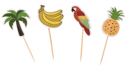 Set 20 ornamente cocktail Excellent Houseware, bambus, 10 cm, multicolor [0]