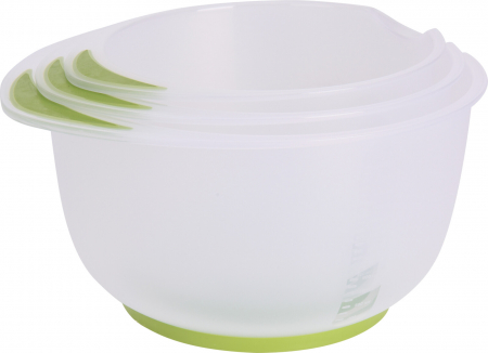 Boluri - Set 3 boluri mixare Excellent Houseware, plastic, 16/19/22x12 cm, transparent/verde