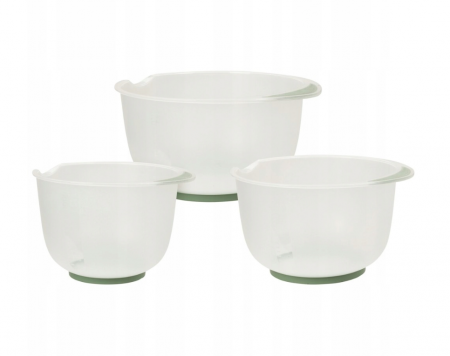 Set 3 boluri mixare Excellent Houseware, polipropilena, 1.5 /2/2.5 l, transparent/rosu [2]