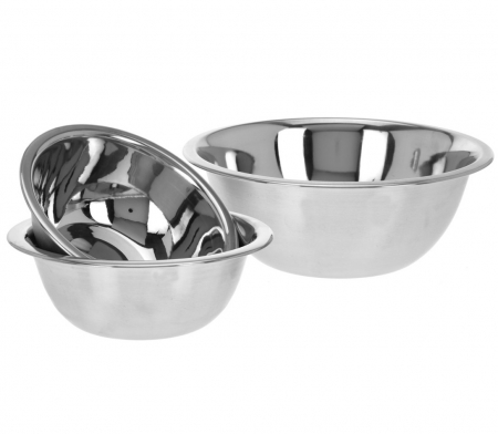 Boluri - Set 3 boluri mixare/servire Excellent Houseware, otel inoxidabil, 18/20/24 cm, argintiu