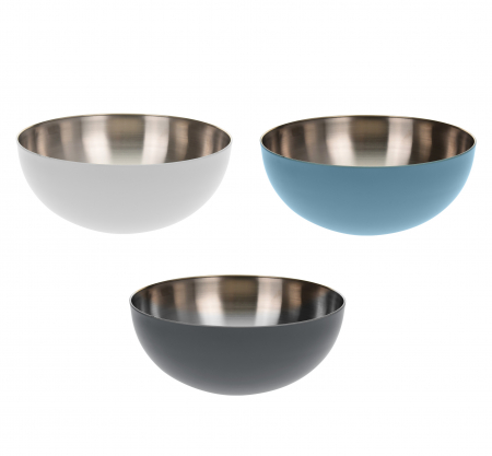 Vesela si tacamuri - Set 3 boluri servire/mixare Excellent Houseware, otel inoxidabil, 24x10 cm, 2.5 l, multicolor