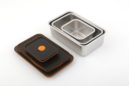Set 3 caserole Carl Schmidt Sohn, otel inoxidabil/plastic, 0.4 l/ 1 l / 1.25 l, alb/negru [2]