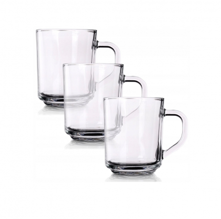 Set 3 cesti Excellent Houseware, sticla, 7.6x8.8 cm, 240 ml, transparent [3]
