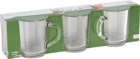 Set 3 cesti Excellent Houseware, sticla, 7.6x8.8 cm, 240 ml, transparent [2]