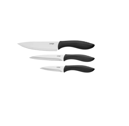 Set 3 cutite Judge Essential, otel X30 CroMov13, 9/12/15 cm, argintiu/negru [2]
