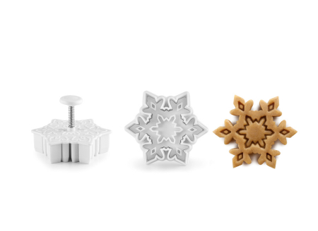 Set 3 forma fursecuri fulgi de nea Ibili, plastic, 5.5-7 cm, alb [4]