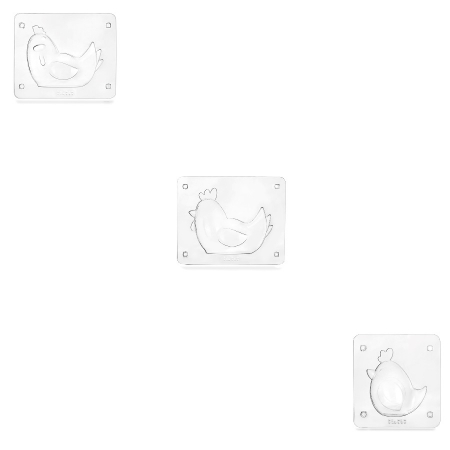 Set 3 forme ciocolata pentru pui Ibili, PET, 15x7x11 cm, transparent [1]