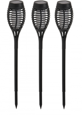 Corpuri iluminat exterior - Set 3 lampi iluminat solar ProGarden, polipropilena, 7x48 cm, negru