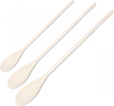 Vesela si tacamuri - Set 3 linguri pentru gatit Excellent Houseware, lemn, 25/30/35 cm, maro
