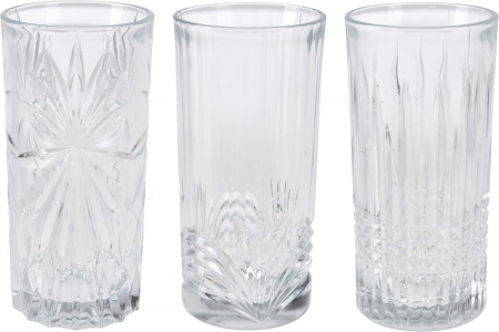 Pahare - Set 3 pahare Excellent Houseware, sticla, 7x14 cm, 380 ml, transparent