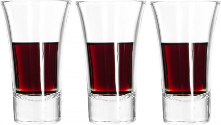 Set 3 pahare shot Excellent Houseware, sticla, 5x8.5 cm, 80 ml, transparent [2]