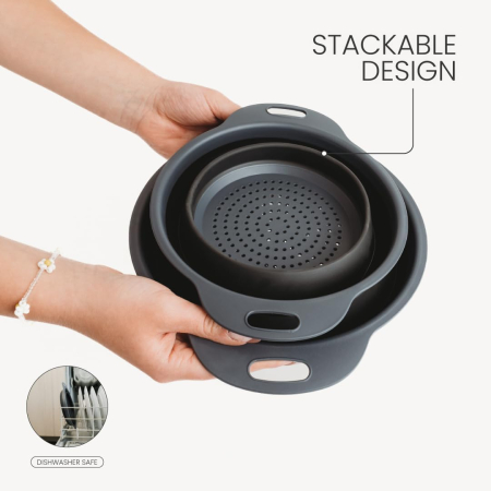 Set 3 strecuratori pliabile Swiss Haus-Bakeware, polipropilena, negru [1]