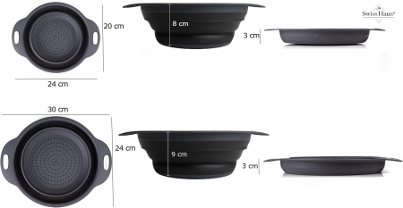 Set 3 strecuratori pliabile Swiss Haus-Bakeware, polipropilena, negru [4]