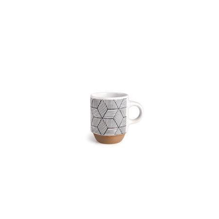 Set 4 cani cu suport Ibili, ceramica, 6x7.5 cm, 130 ml, alb/negru [2]