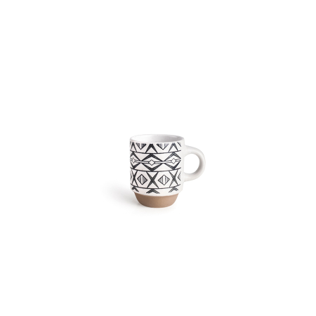 Set 4 cani cu suport Ibili, ceramica, 6x7.5 cm, 130 ml, alb/negru [3]