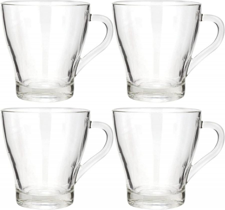 Cesti - Set 4 cesti cafea/ceai Excellent Houseware, sticla, 9x9.5 cm, 300 ml, transparent