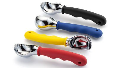 Polonice, clesti, spatule, linguri - Set 4 portionatoare inghetata Stellar Kitchen, otel inoxidabil, 17 cm, multicolor