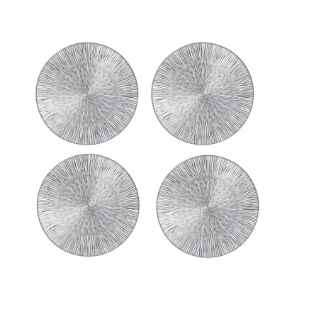 Naproane si capace acoperire alimente - Set 4 naproane Zeller, plastic, 38 cm, argintiu