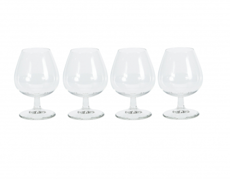 Set 4 pahare coniac Excellent Houseware, sticla, 5.6x13 cm, 350 ml, transparent [0]