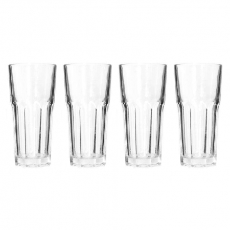 Set 4 pahare Excellent Houseware, sticla, 6.5x14 cm, 280 ml, transparent [0]