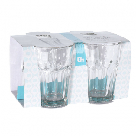 Set 4 pahare Excellent Houseware, sticla, 8x12 cm, 360 ml, transparent [2]