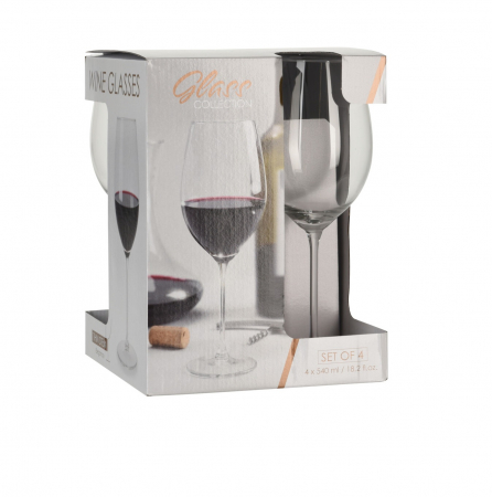 Set 4 pahare vin Excellent Houseware, sticla, 7x24 cm, 540 ml, transparent [1]