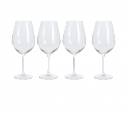 Pahare - Set 4 pahare vin Excellent Houseware, sticla cristalina, 8x24 cm, 690 ml, transparent