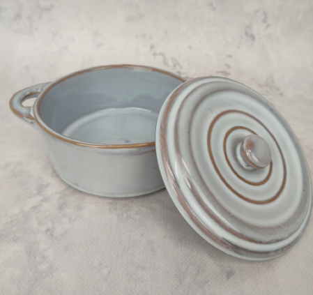 Set 4 ramekini cu capac Koopman, ceramica, 13.5x10x6.5 cm, 180 ml, rotund [8]