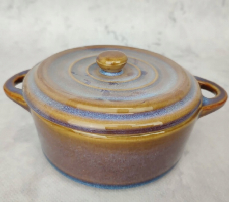 Set 4 ramekini cu capac Koopman, ceramica, 13.5x10x6.5 cm, 180 ml, rotund [5]